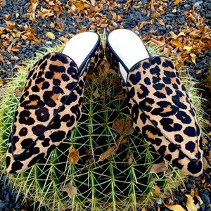 Cole Haan Piper, Leopard Calf Hair Mules Size 9.5